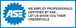 ASE Logo - We employ professionals certified by ASE